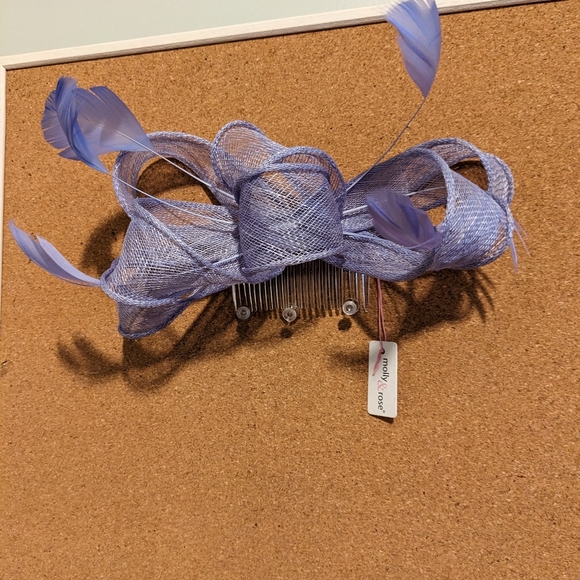 Women's Lilac linen hair fascinator - Picture 1 of 3